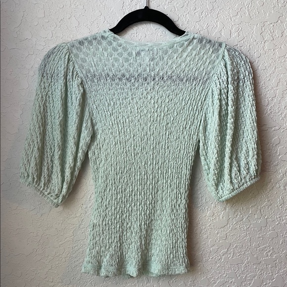 Topshop Sage Textured Puff Sleeve Top NWOT Nordstrom - Picture 4 of 7